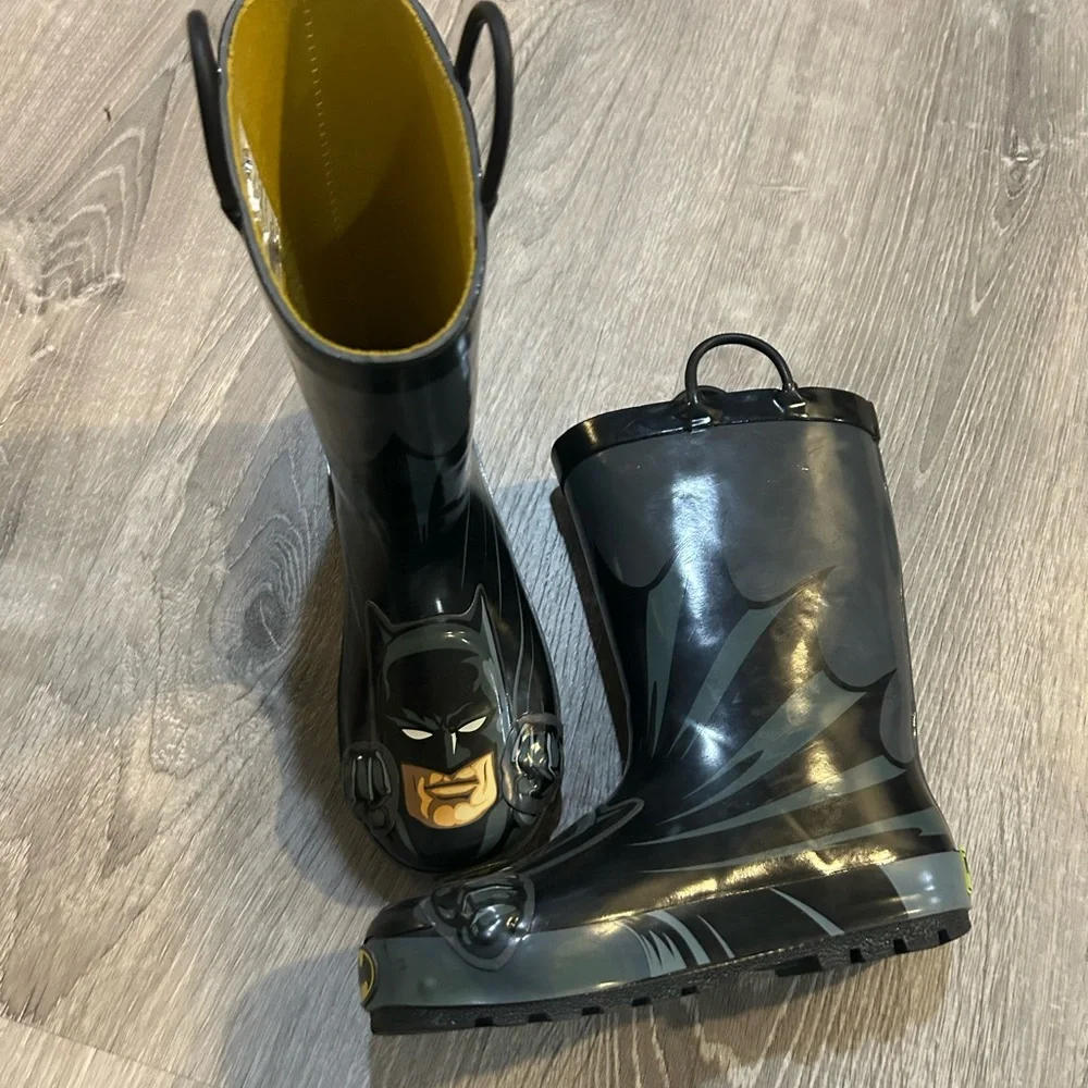 Black Batman Rain Boots kids size one